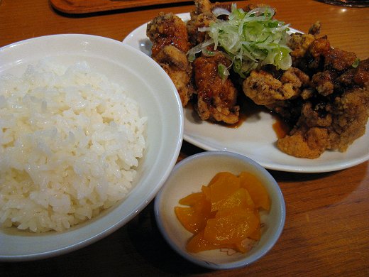 麺屋花星『塩らーめん』+『鶏の唐揚げニンニクソース』